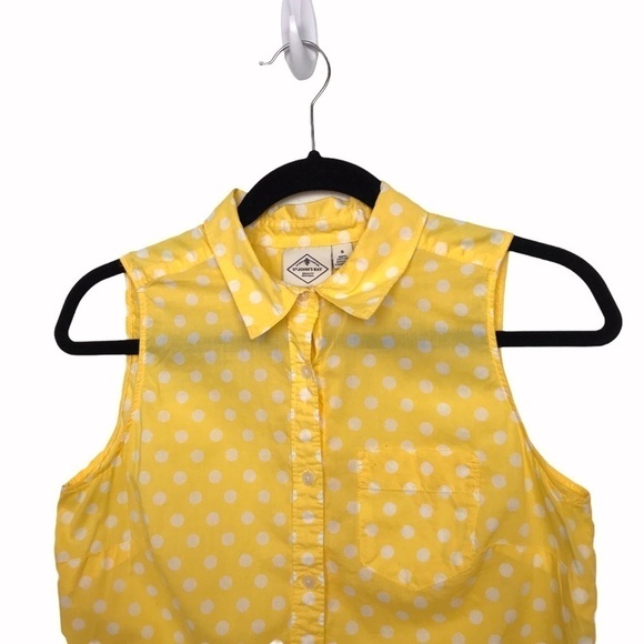 St John's Bay Yellow Polka Dot Sleeveless Blouse - Picture 3 of 7